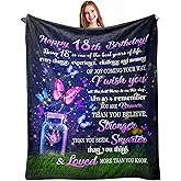 Ryubein 18th Birthday Gifts for Girls, 18 Year Old Girl Birthday Gifts, Gifts for 18 Year Old Girl, 18th Birthday Decorations for Girls, 18th Birthday Gifts Blanket 50" X 60"