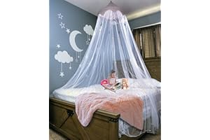 NORAUT Nomad Nets Crib Canopy For Girls Bed - Premium Bed Canopy for Girls and Boys - Fits all Cribs and Beds - White Bed Net - Gray Top-Crown - Hanging Bed Net with Easy Installation Kit