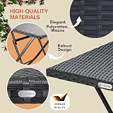 CASARIA Rome Polyrattan Folding Garden Table 65x65cm Weatherproof Black view 4