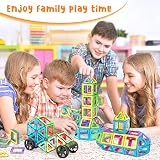 COOLJOYA Magnetic Tiles for Kids 50pcs STEM Building Blocks 3D 2D Creations view 7