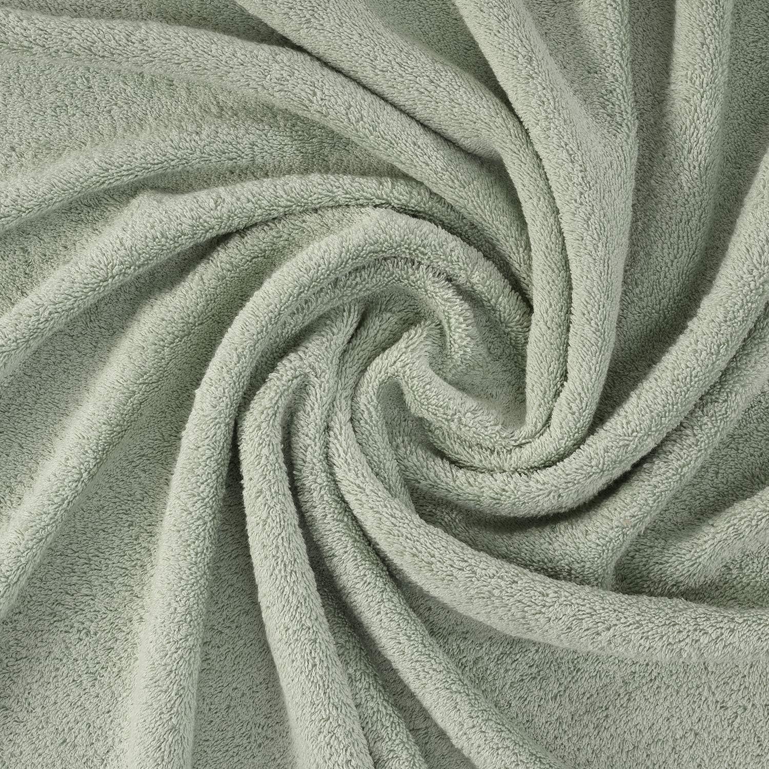 Qute Home Towel Set; 2 Bath Towels, 2 Hand Towels, and 4 Washcloths | Spa & Hotel Towels Quick Dry 100% Turkish Cotton Towel Sets for Bathroom, Shower Towel (Green, Towel Set - Set of 8): Home & Kitchen
