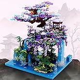 DAFDAG The Moon Palace Chinese Architecture Micro Building Blocks Set with LED Lights, 4574PCS Cherry Blossom Tree Model Kit, Collectible Cultural Gift for Adults & Teens