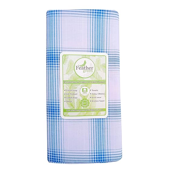 Men's Taditional Lungi (White Colour, 2 meter)