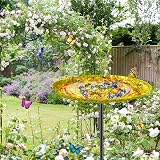 MeyRolizn Bee Butterfly Water Station Metal Puddler Stone Texture Garden Stake view 7