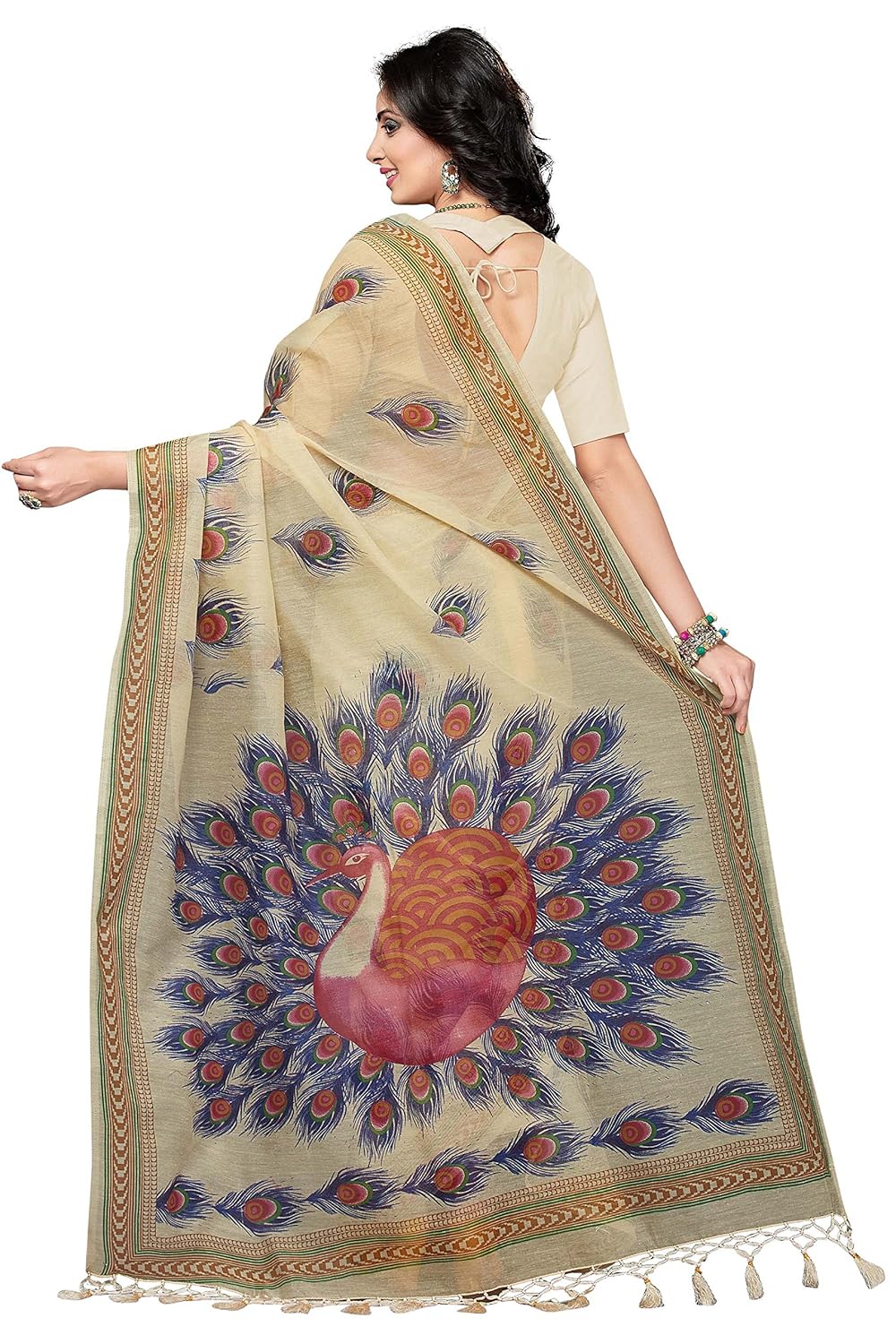 rani saahiba poly cotton saree with blouse piece