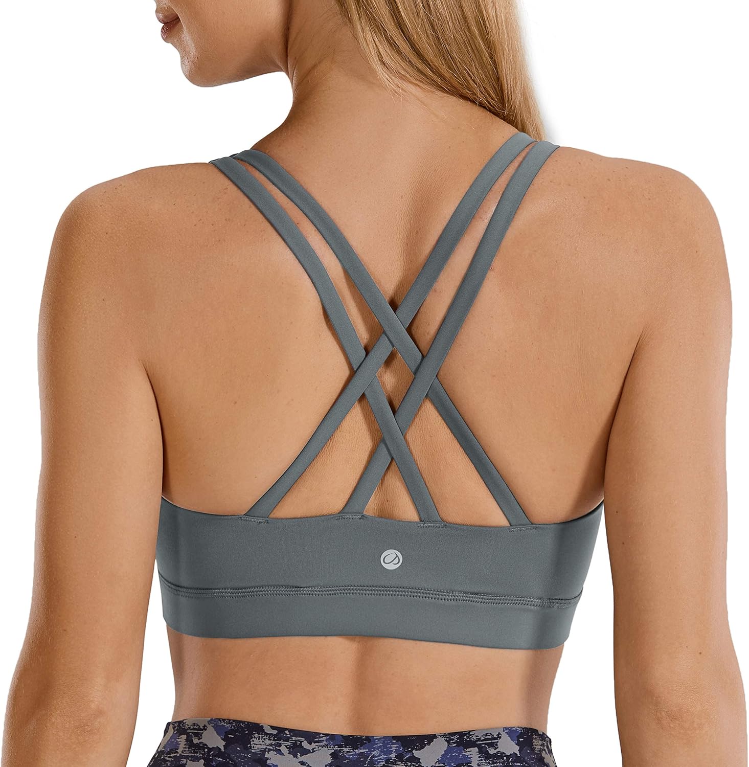 CRZ YOGA Strappy Padded Sports Bra for Women Activewear Medium Support Workout Yoga Bra Tops at  Women’s Clothing store