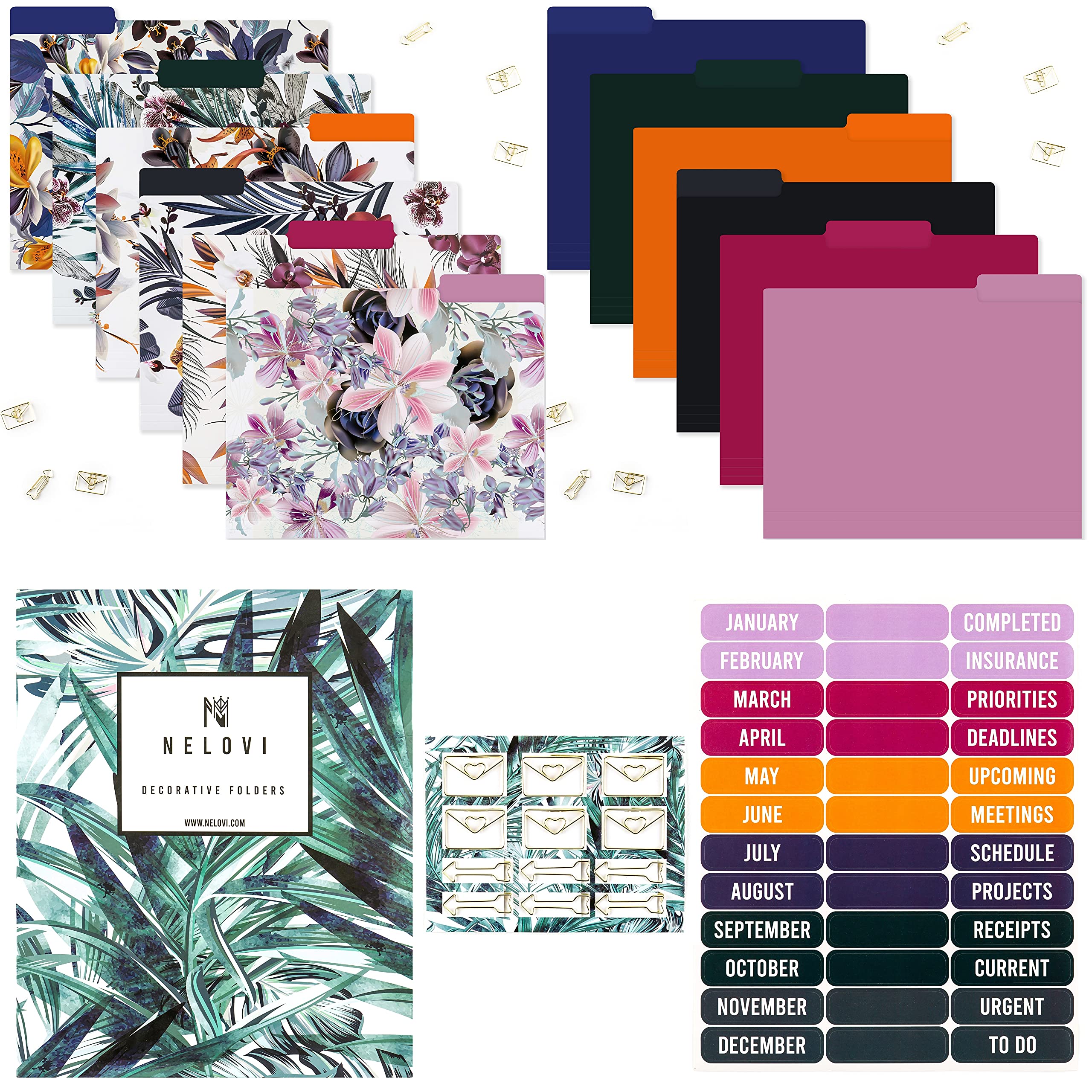 Buy Decorative File Folders, 12 Pack! Cute File Folders Letter Size and