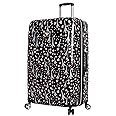Betsey Johnson 30 Inch Checked Luggage Collection - Expandable Scratch Resistant (ABS + PC) Hardside Suitcase - Designer Lightweight Bag with 8-Rolling Spinner Wheels