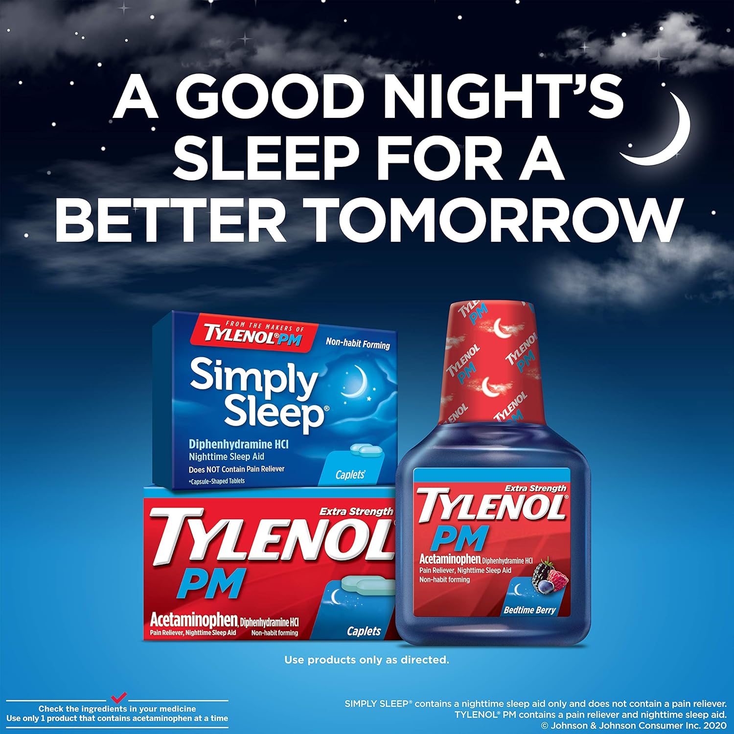 Tylenol PM Extra Strength Pain Reliever & Sleep Aid Caplets, 500 mg Acetaminophen, 100 ct: Health & Personal Care