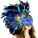 STORM BUY Women Costume Venetian Feather Mardi Gras Masquerade Mask Halloween Cosplay Wedding graduation Party For Adult