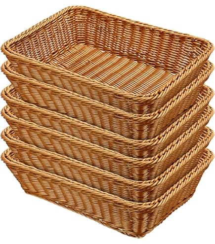 ANRUIDE 16" Poly Wicker Bread Basket - Long Serving Basket For Food, Fruit, Vegetables - View #13