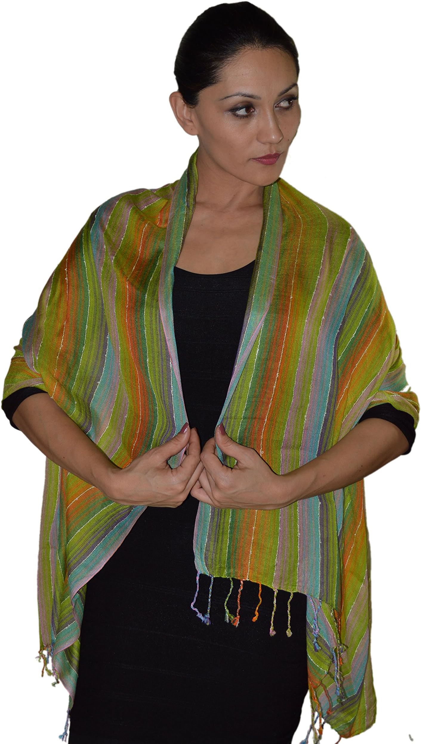 Moroccan Shoulder Shawl Breathable Cotton Oblong Head Scarf Silky Soft Exquisite Wrap Lime