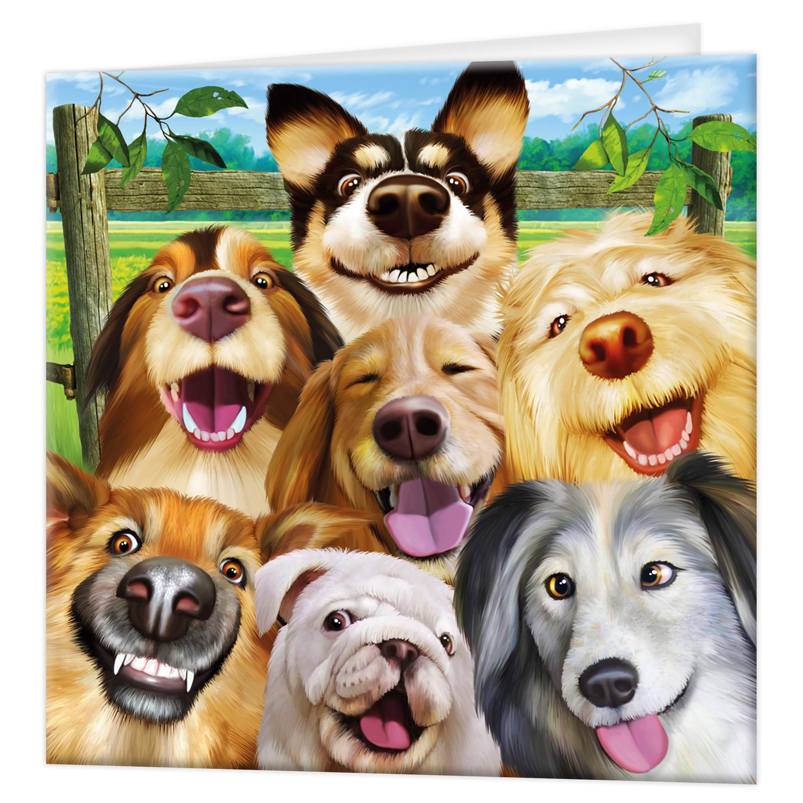 3D LiveLife Greeting Card - Canine Selfie from Deluxebase. Blank Card with Lenticular 3D Image and Envelope. Unique Notecard for All Occasions and Premium Stationery Sets.