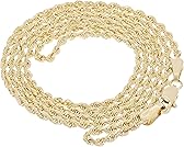 Solid 14k Gold Rope Chain - Thin Rope Link Chain Necklace - Mens and Womens Jewelry Made with Hypoallergenic Yellow 14 Karat Gold