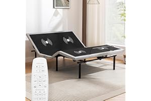 ASONLY Queen Adjustable Bed Frame with Zero Gravity & 3D Massage,Ergonomic Upholstered Bed with Wireless Remote Control,Head and Foot Incline, Under-Bed Lighting,2 USB Ports,5 Minute Assembly
