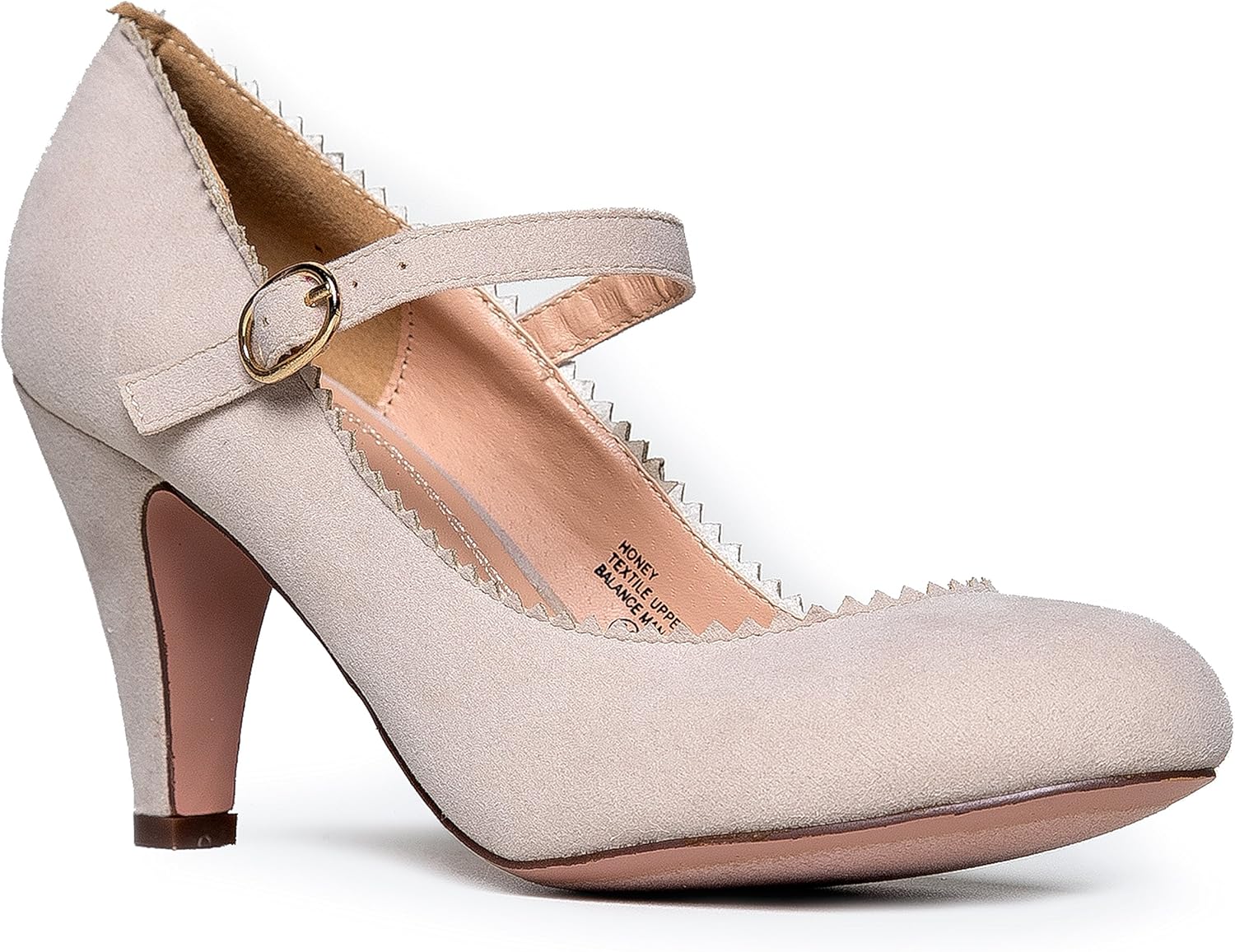 Amazon.com | J. Adams Mary Jane Kitten Heels - Vintage Retro Scallop