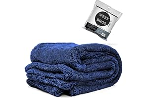 WEST BROS Microfiber Car Drying Towel 1300 GSM Double Twisted Loop – Premium Extra Large Auto Wash Towel for Cars Trucks SUV - Super Absorbent Detailing Cleaning Cloth XL 40x24 1-Pack (Navy)