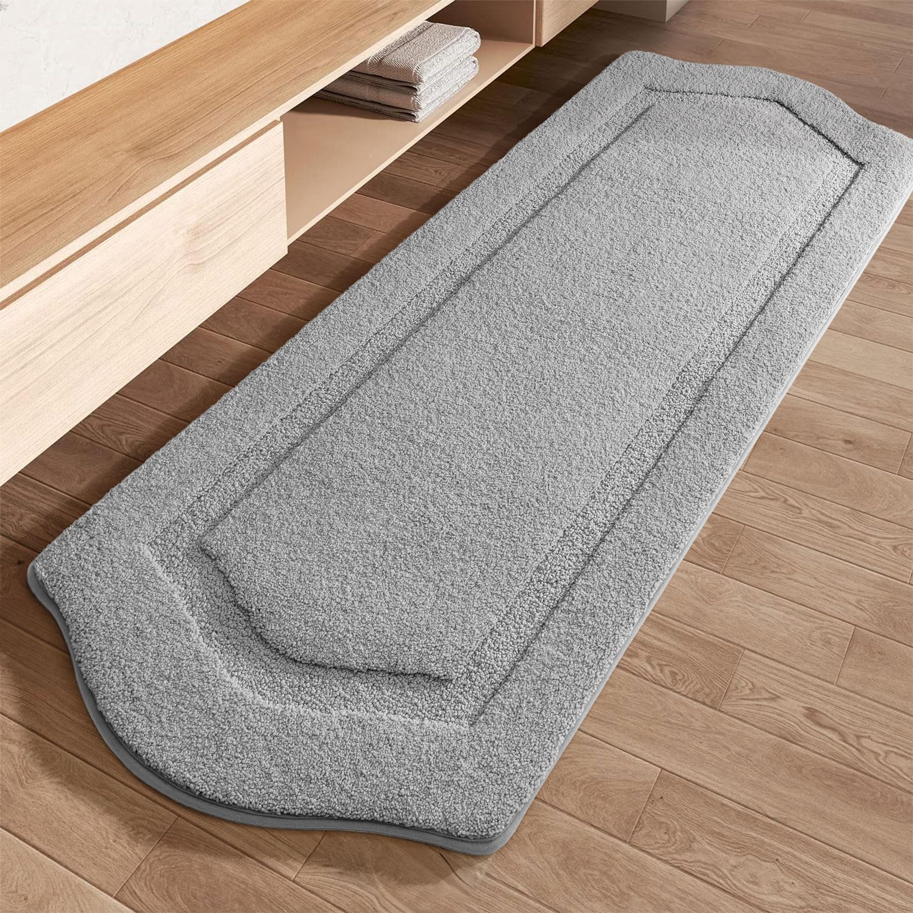 Photo 1 of TANVILL Bathroom Rugs Runner 24x60, Long Bath Rug Non-Slip, Extra Soft Absorbent Shaggy Large Bath Mats for Bathroom, Grey