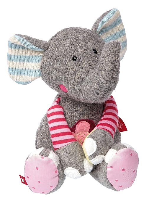 sigikid, Mädchen und Jungen, Stofftier Elefant, Patchwork Sweety, Grau, 38709