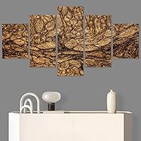 SIGNWIN 5 Panel Canvas Wall Art Abstract Closeup Digital Art Modern Artwork for Home Decorations Ready to Hang - 60