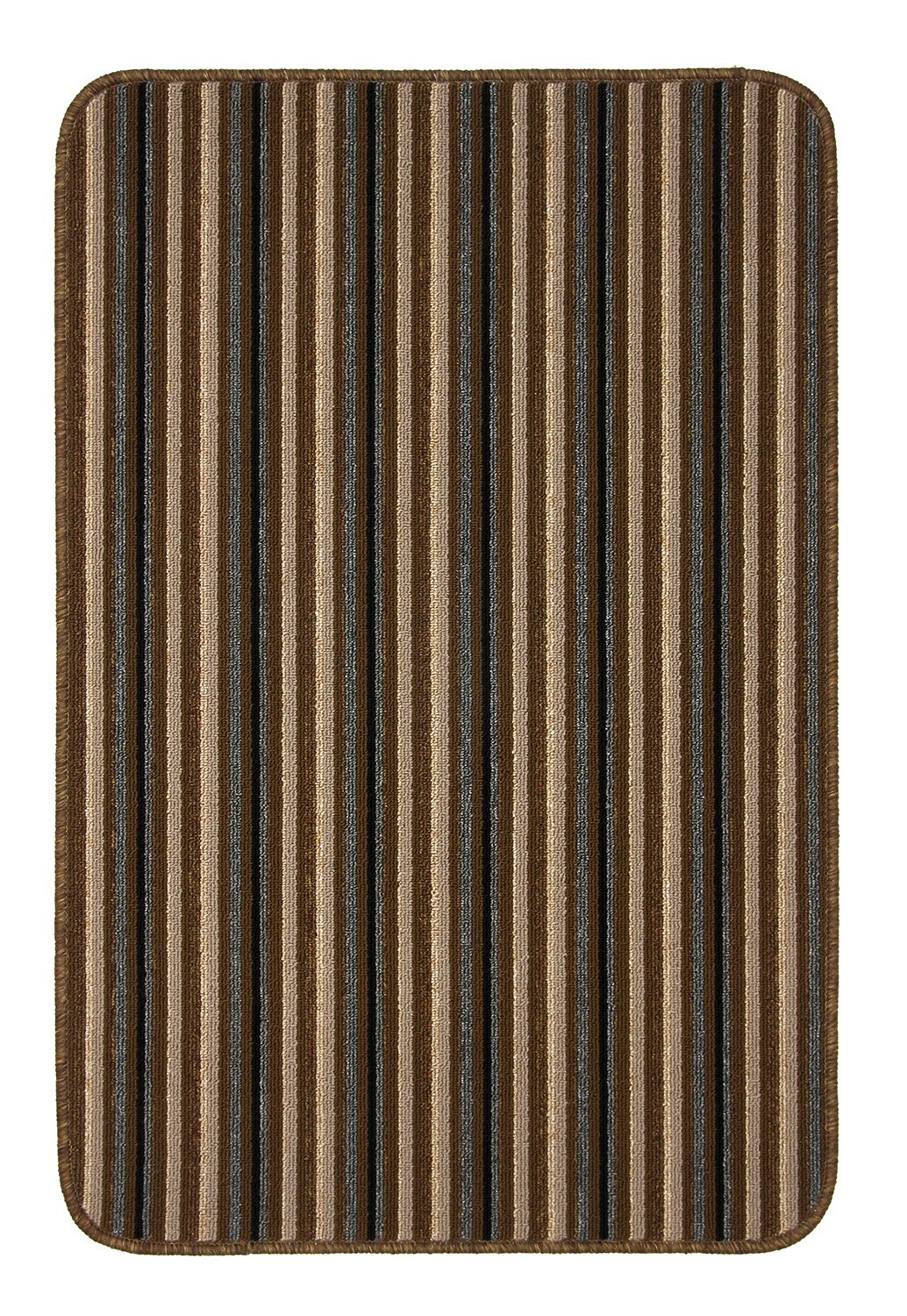 Dandy by William Armes, Ios Stripe Indoor Washable Rug, Chocolate, 150 x 100