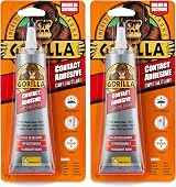 Gorilla Contact Adhesive 75g 2 Pack - Repositionable, Clear, Waterproof