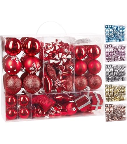 Giegxin 4 Rolls Christmas Wired Ribbon - 2.6 Inch Red Green Polka Dot For Gift Wrapping & Decor