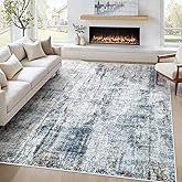 5x7 Area Rug for Living Room: Washable Abstract Soft Rugs Non Slip Modern Stain Resistant Low Pile Carpet for Dining Room Bedroom Nursery Office (Multi Blue, 5'x7')