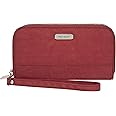 Travelon Women's RFID Blocking Double Zip Wallet, Poppy, One Size