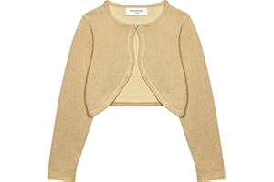 BOLEROSE Girls Long Sleeve Sparkle Cardigan Childrens Kids Bolero Shrug