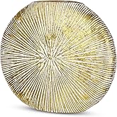 Gold Metal Vase for Home Decor – 11.4" x 10.2" Modern Decorative Vase for Pampas Grass, Artificial Flowers & Dried Bouquets –