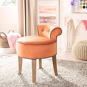 Safavieh Mercer Collection Georgia Vanity Stool, Burnt Orange