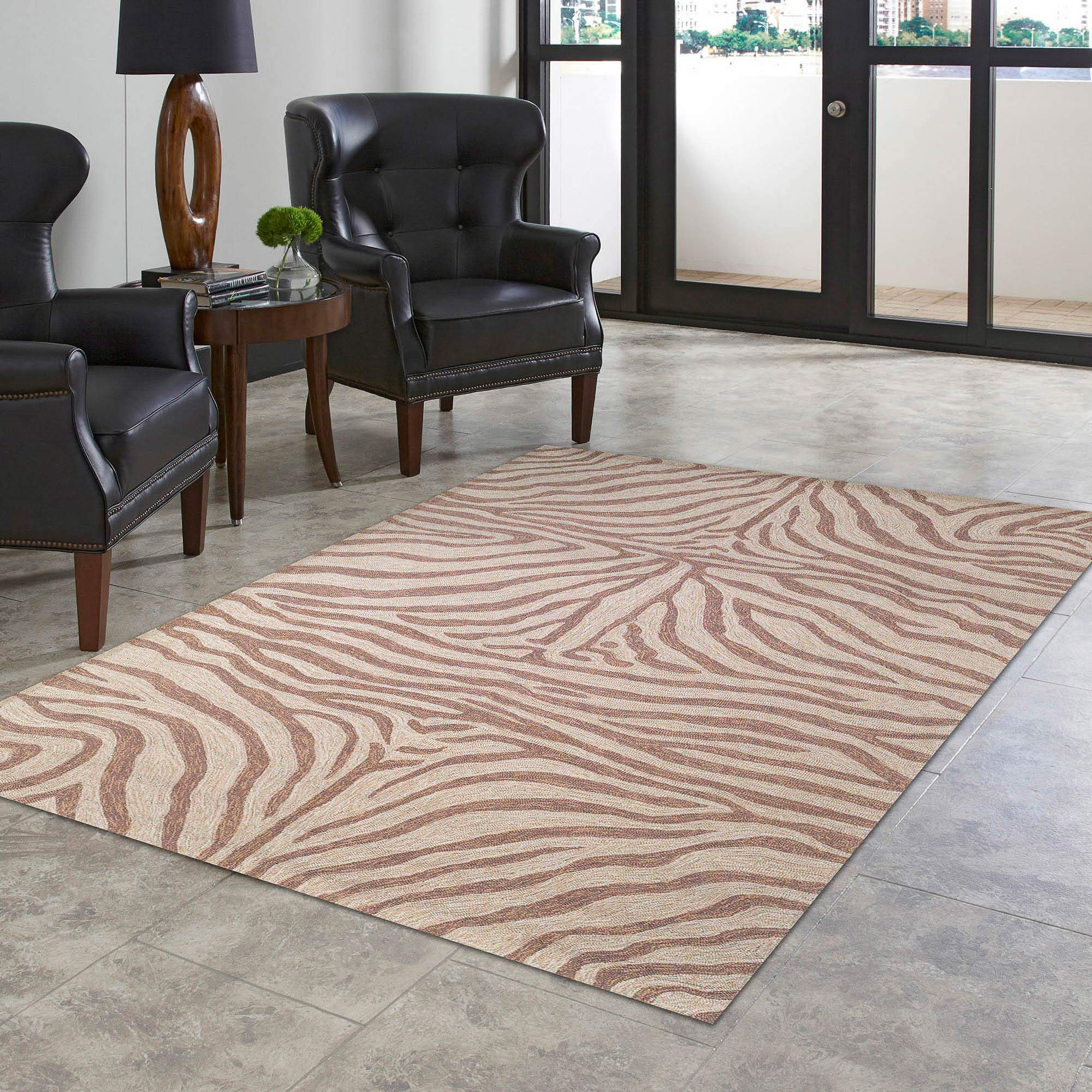 Liora Manne Ravella Area Rug, 3 ft 6 in x 5 ft 6 in, Zebra Brown