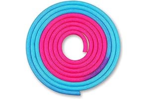 DRUNA Rhythmic Gymnastics Rope for Girls | 3 Meters Long, 165g | Bright Colors for Training & Competition (Light Blue-Pink)