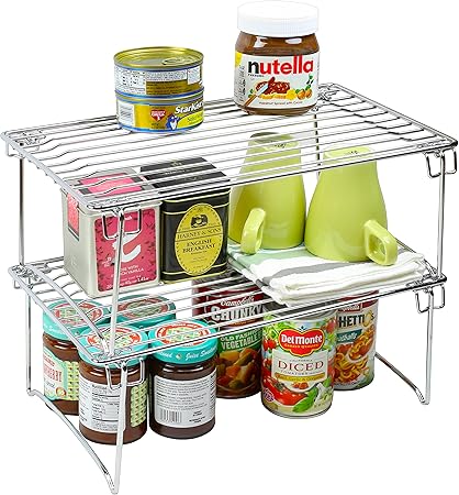 Amazon Com 2 Pack Decobros Stackable Kitchen Cabinet Organizer