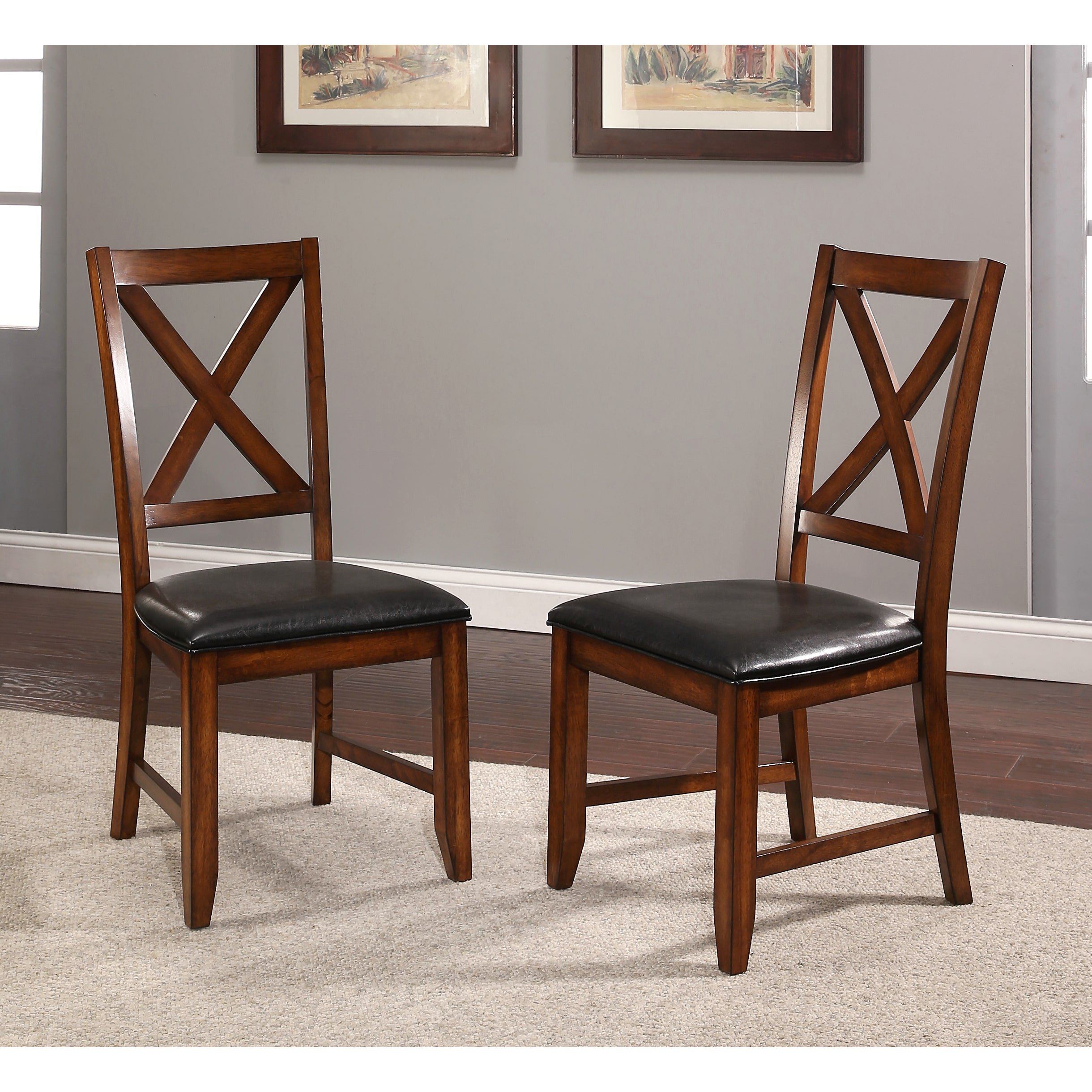 Abbyson Living Leonard Acacai Dining Chairs in Espresso (Set of 2)