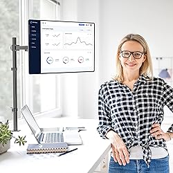 WALI Monitor Arm Mount for Desk, Single Extra Tall