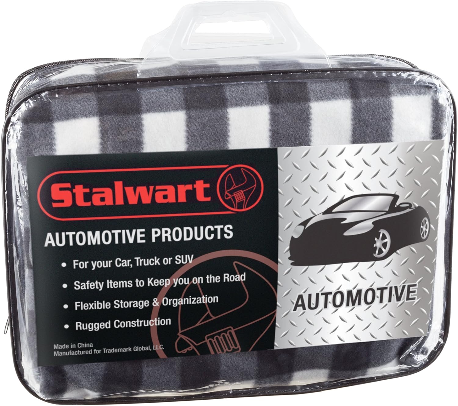 Stalwart - Electric Car Blanket- Heated 12 Volt Fleece Travel Throw for Car and RV-Great for Cold Weather, Tailgating, and Emergency Kits by Stalwart-BLACK/WHITE: Automotive