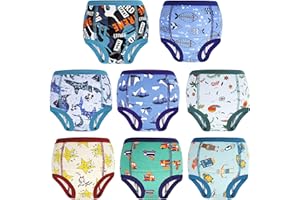 MOEMOE BABY Toddler Training Underwear Cotton Potty Training Pants Absorbent Toddler Pee Pants for Boys and Girls, 8 Packs