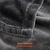 EHEYCIGA Fleece Blanket Double Size 150x200 Dark Grey Soft Flannel view 4