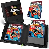 FunGuys Comic Book Storage Binder, 16 Double-Sided Pocket Binder with Plastic Sleeves, Holds 32 Comic Books, Presentation Folders Display Organizer