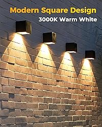 LUHLEE Solar Wall Lights Outdoor,Square Modern