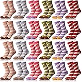 Handepo 24 Pairs Women Fuzzy Socks Bulk Winter Fluffy Sleeping Slipper Socks for Home Outdoor Gift Ladies Valentine's Day