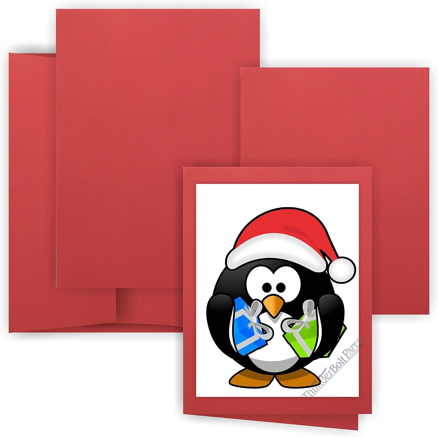 4X6 Folded Size with A-6 Envelopes - Bright Apple Red - 25 Sets - (6X8 Cards Scored to Fold in Half) White Labels - Blank Matching Pack - Invitations, Greeting, Thank You, Notes, Holidays, Weddings : Office Products
