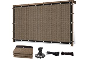 Sunocity 12'X 20' 90% Sun Shade Cloth Outdoor Patio Mocha Pergola Shades Cover Privacy Screen UV Block Porch Screens Canopy for Patio Outside Outdoor