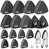 148Pcs Wet Dry Oscillating Tool Sanding Pad Kit for Tight Spaces Detailing | Multitool Sander Triangle &amp; Finger Sandpaper Attachments for Wood Plaster, Compatible with Dewalt, Milwaukee, Ryobi