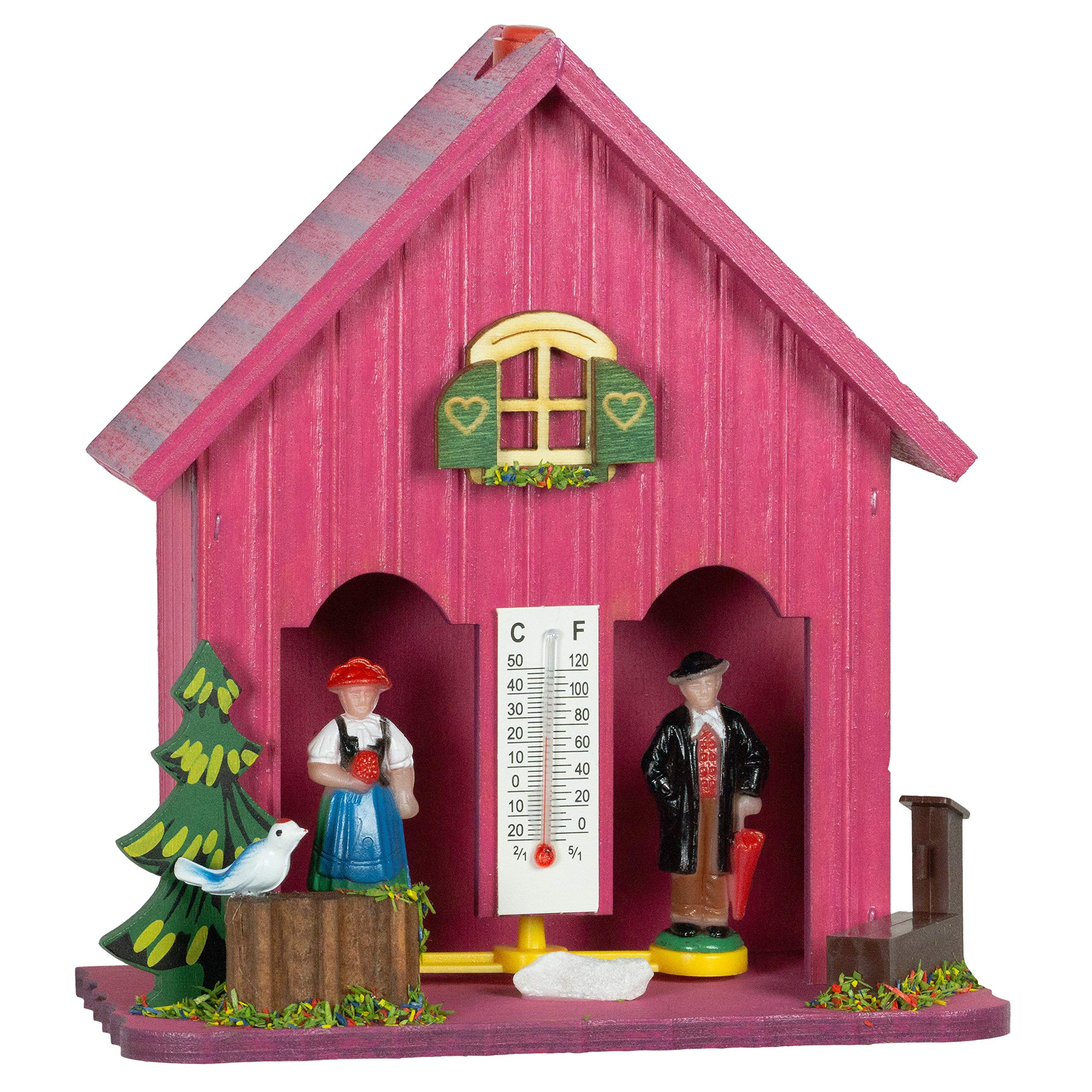 Trenkle German Black Forest weather house pink TU 893 pink