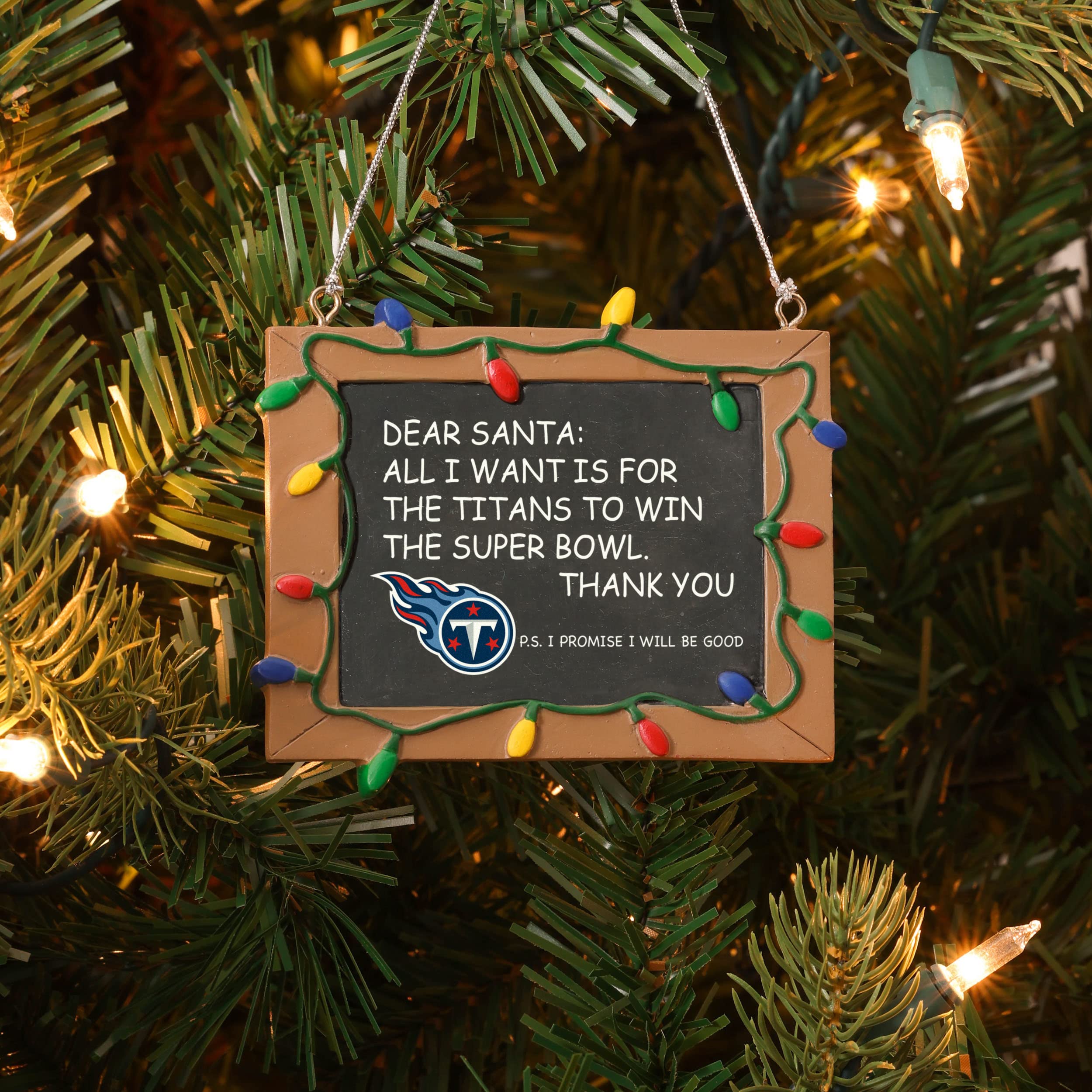 FOCO Tennessee Titans Resin Chalkboard Sign Ornament
