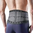 OPPO RW501 Breathable Back Support Belt - Back Stabilizer with Flexible Stays - Relief for Lower Back Pain, Herniated Disc, Sciatica, Scoliosis and Heavy Lifting Work (Black, S/M)