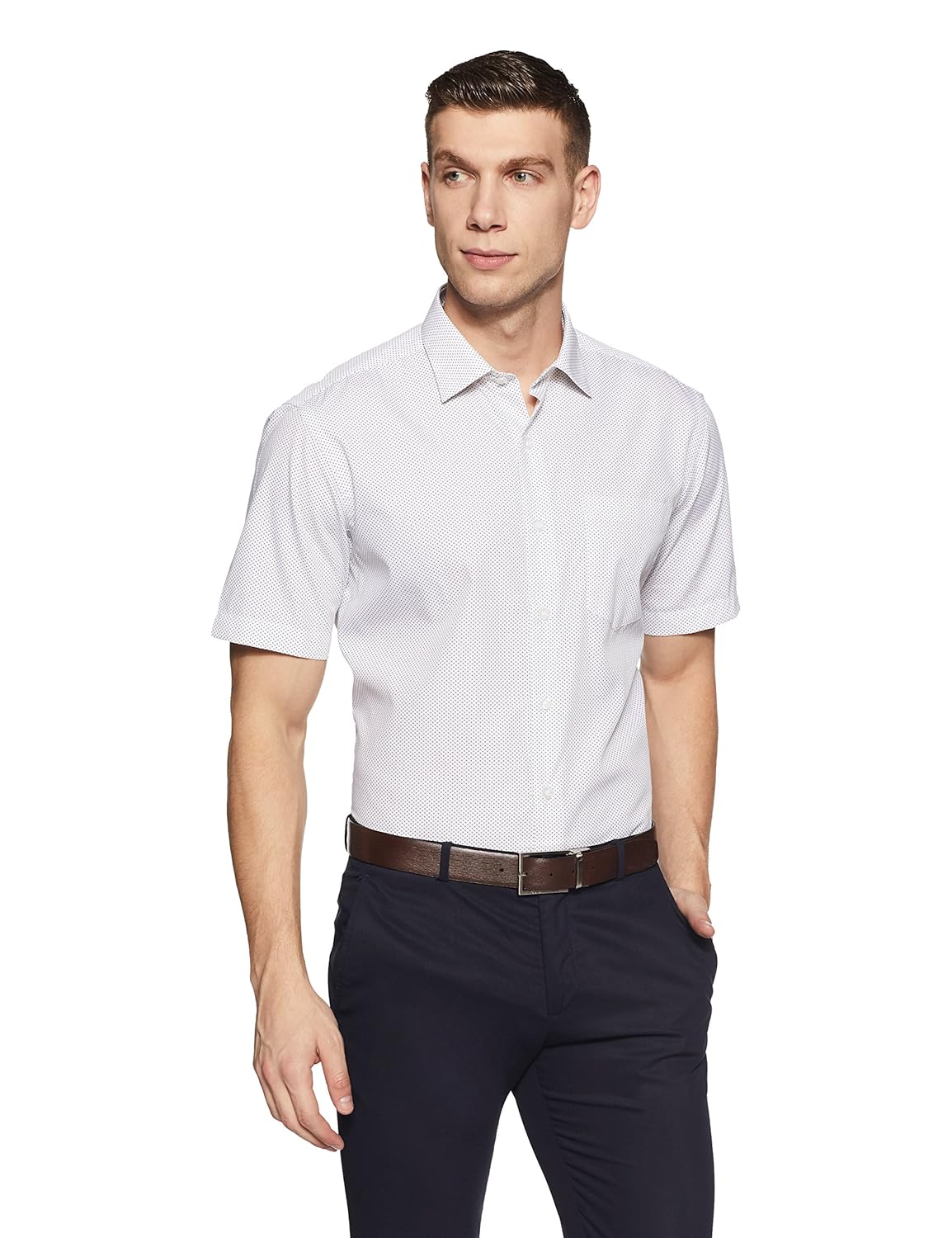 john players men's plain regular fit formal shirt